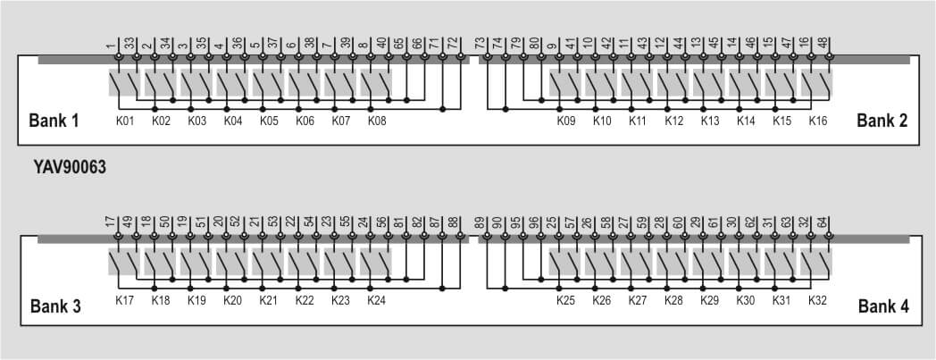 YAV90063 6200.63 4x 8x 5A Double Pole Mux